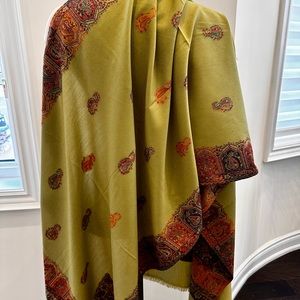 Pistna Green Stunning kashmiri Pashmina Shawl stole wrap
